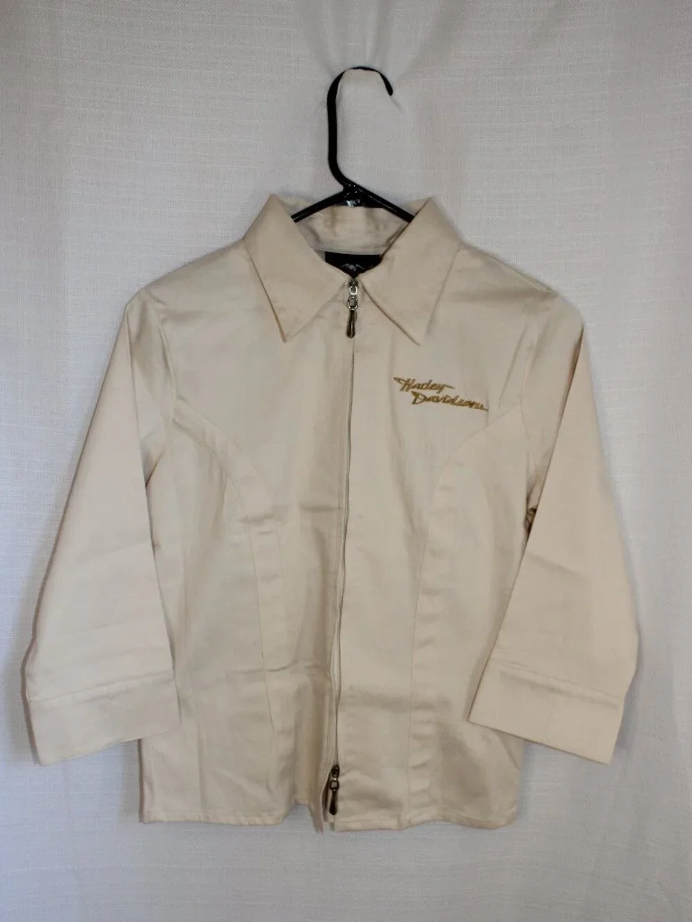 Vintage Harley Davidson Khaki Zip-Up Jacket, Women's Size Small w/ Original Tag